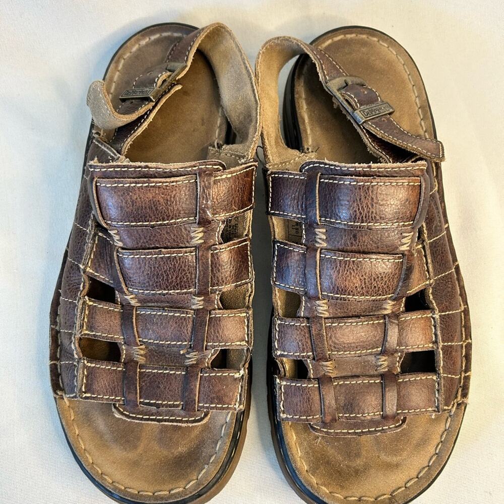 Dr. Martens Men's Brown Leather Woven Fisherman Sandals 11